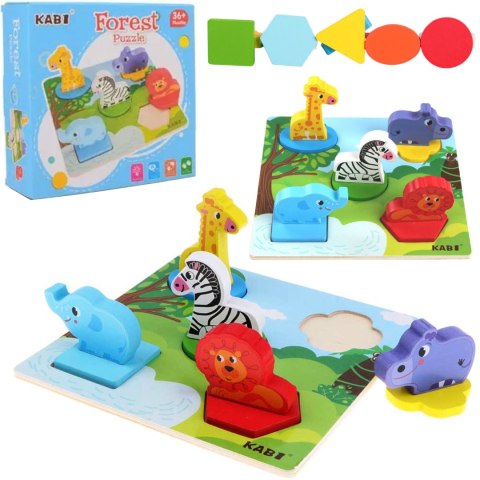 EDUKACYJNE DREWNIANE PUZZLE SAFARI KLOCKI 0057 EDUKACYJNE DREWNIANE PUZZLE SAFARI KLOCKI 0057