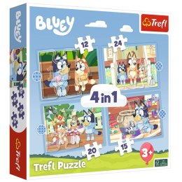 PUZZLE 4W1 BLUEY I JEGO ŚWIAT 3+ TREFL 34637