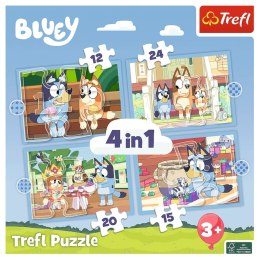 PUZZLE 4W1 BLUEY I JEGO ŚWIAT 3+ TREFL 34637