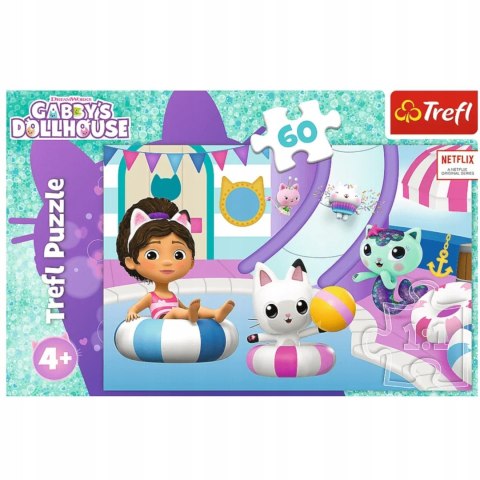 PUZZLE TREFL KOCI DOMEK GABI 60 EL. GABI NA BASENIE 17393 PUZZLE TREFL KOCI DOMEK GABI 60 EL. GABI NA BASENIE 17393