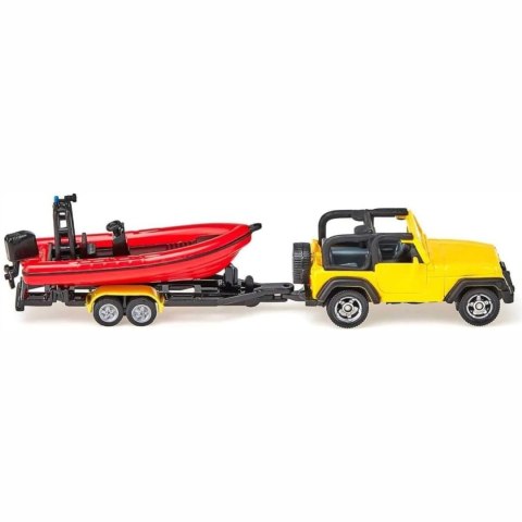 SIKU JEEP SAMOCHÓD Z ŁODZIĄ NA NACZEPIE MODEL METAL S1658 SIKU JEEP SAMOCHÓD Z ŁODZIĄ NA NACZEPIE MODEL METAL S1658