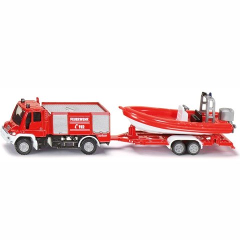 SIKU STRAŻ POŻARNA UNIMOG Z ŁODZIĄ MODEL METAL S1636 SIKU STRAŻ POŻARNA UNIMOG Z ŁODZIĄ MODEL METAL S1636
