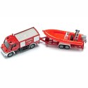 SIKU STRAŻ POŻARNA UNIMOG Z ŁODZIĄ MODEL METAL S1636