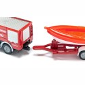 SIKU STRAŻ POŻARNA UNIMOG Z ŁODZIĄ MODEL METAL S1636
