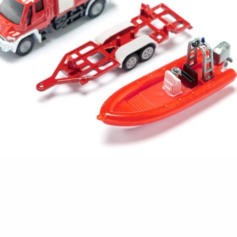 SIKU STRAŻ POŻARNA UNIMOG Z ŁODZIĄ MODEL METAL S1636 SIKU STRAŻ POŻARNA UNIMOG Z ŁODZIĄ MODEL METAL S1636
