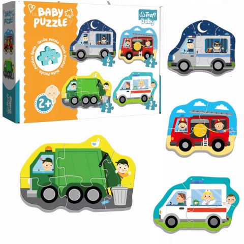 Puzzle Baby pojazdy i zawody 2+ Trefl 36071 Puzzle Baby pojazdy i zawody 2+ Trefl 36071